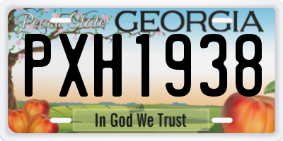 GA license plate PXH1938