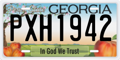 GA license plate PXH1942