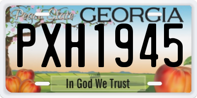 GA license plate PXH1945