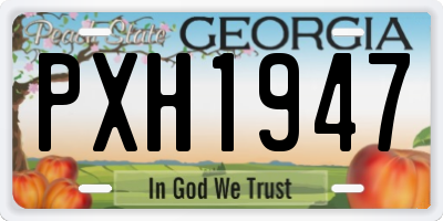 GA license plate PXH1947