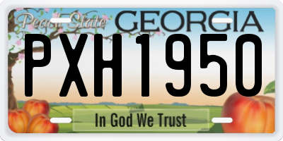 GA license plate PXH1950