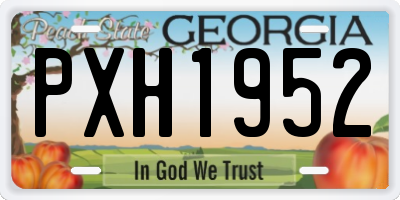 GA license plate PXH1952
