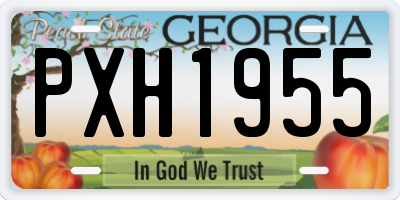 GA license plate PXH1955