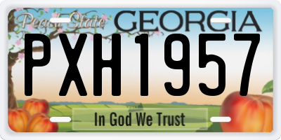 GA license plate PXH1957