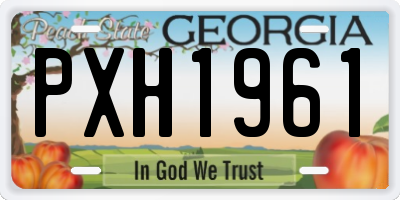 GA license plate PXH1961