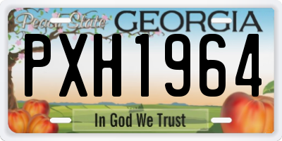 GA license plate PXH1964