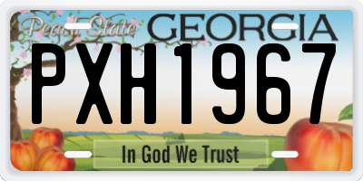 GA license plate PXH1967