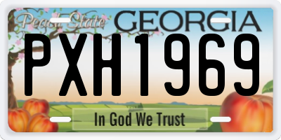 GA license plate PXH1969