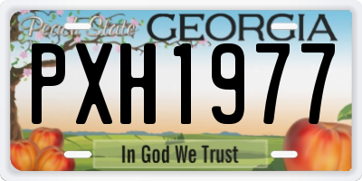 GA license plate PXH1977