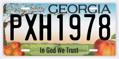 GA license plate PXH1978