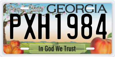 GA license plate PXH1984