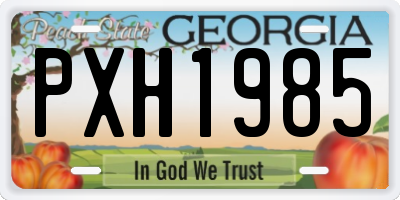 GA license plate PXH1985