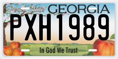GA license plate PXH1989