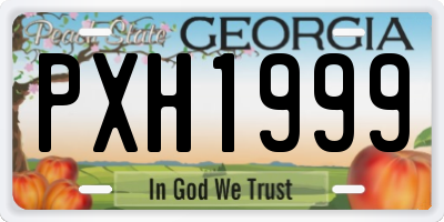 GA license plate PXH1999