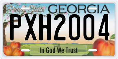 GA license plate PXH2004