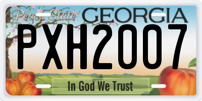 GA license plate PXH2007
