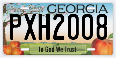 GA license plate PXH2008