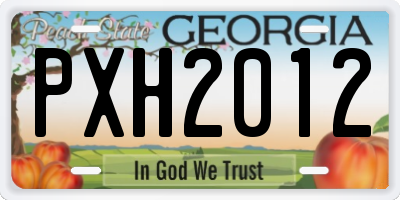 GA license plate PXH2012