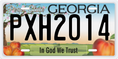 GA license plate PXH2014