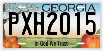 GA license plate PXH2015