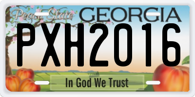 GA license plate PXH2016