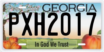 GA license plate PXH2017
