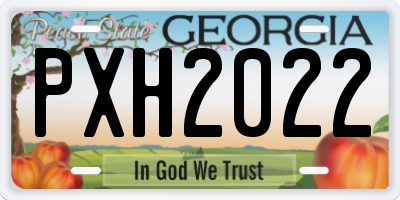 GA license plate PXH2022