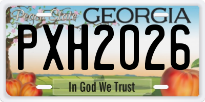GA license plate PXH2026