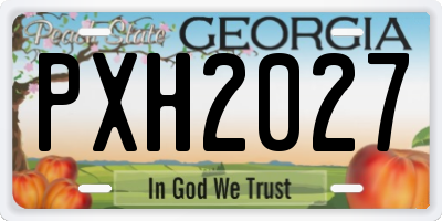 GA license plate PXH2027