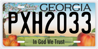 GA license plate PXH2033