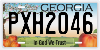 GA license plate PXH2046
