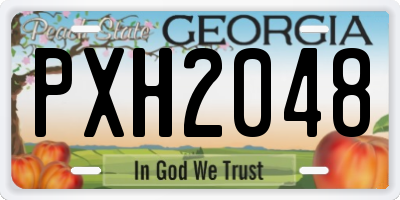GA license plate PXH2048