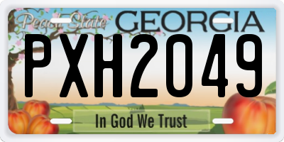 GA license plate PXH2049
