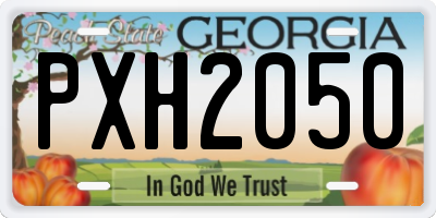 GA license plate PXH2050