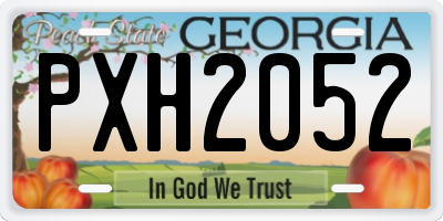 GA license plate PXH2052