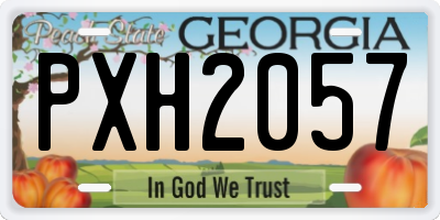 GA license plate PXH2057