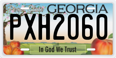 GA license plate PXH2060
