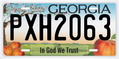 GA license plate PXH2063
