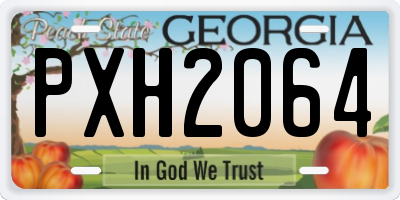 GA license plate PXH2064