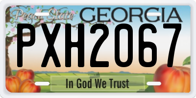 GA license plate PXH2067