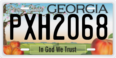 GA license plate PXH2068