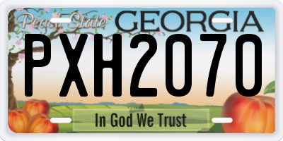 GA license plate PXH2070