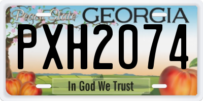GA license plate PXH2074