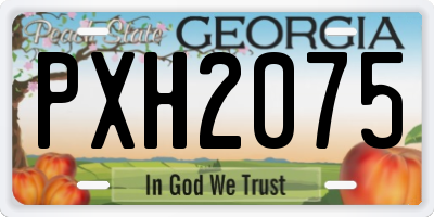 GA license plate PXH2075