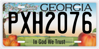 GA license plate PXH2076