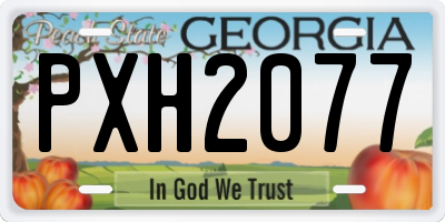 GA license plate PXH2077