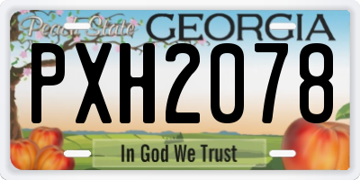 GA license plate PXH2078