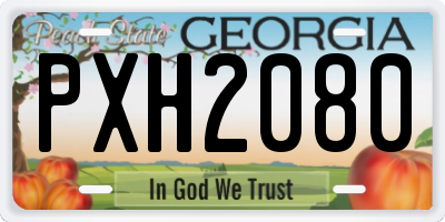 GA license plate PXH2080