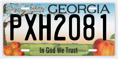GA license plate PXH2081