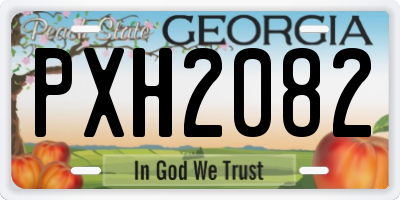 GA license plate PXH2082